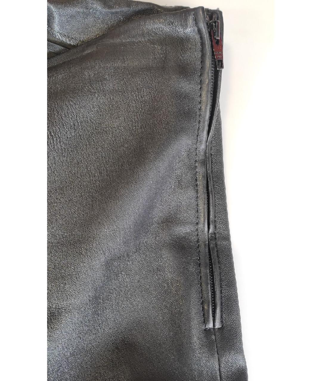 CELINE Черные кожаные брюки узкие, фото 4