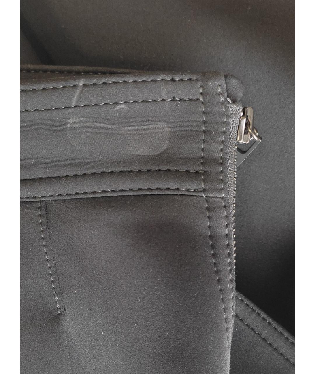 LOUIS VUITTON Черные полиэстеровые прямые брюки, фото 4