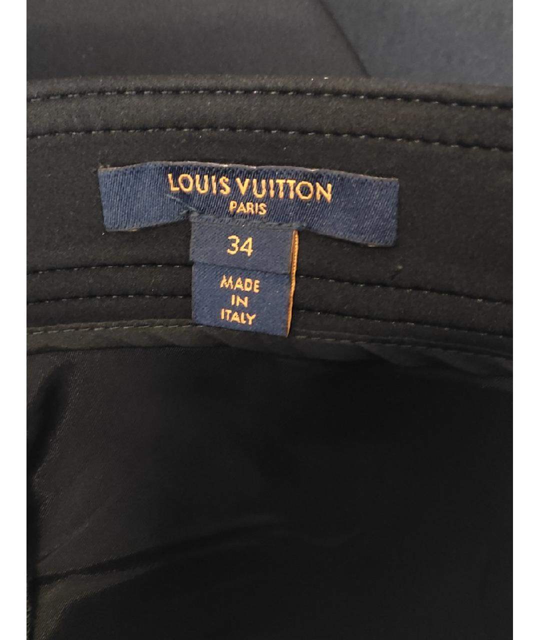 LOUIS VUITTON Черные полиэстеровые прямые брюки, фото 5