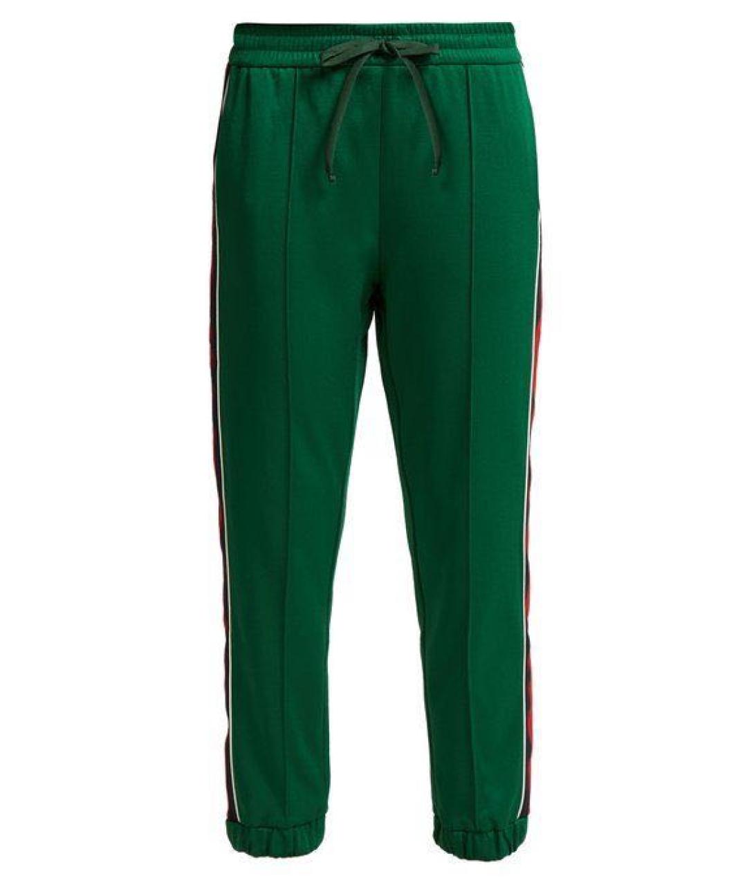 GUCCI Зеленые полиэстеровые спортивные брюки и шорты, фото 1