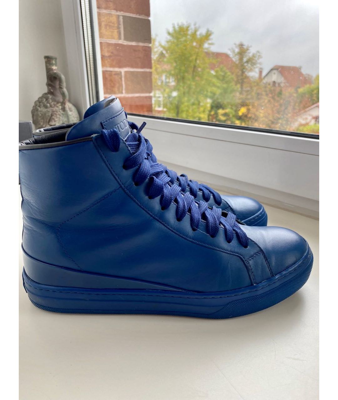 TOD'S Синие кожаные ботинки, фото 4