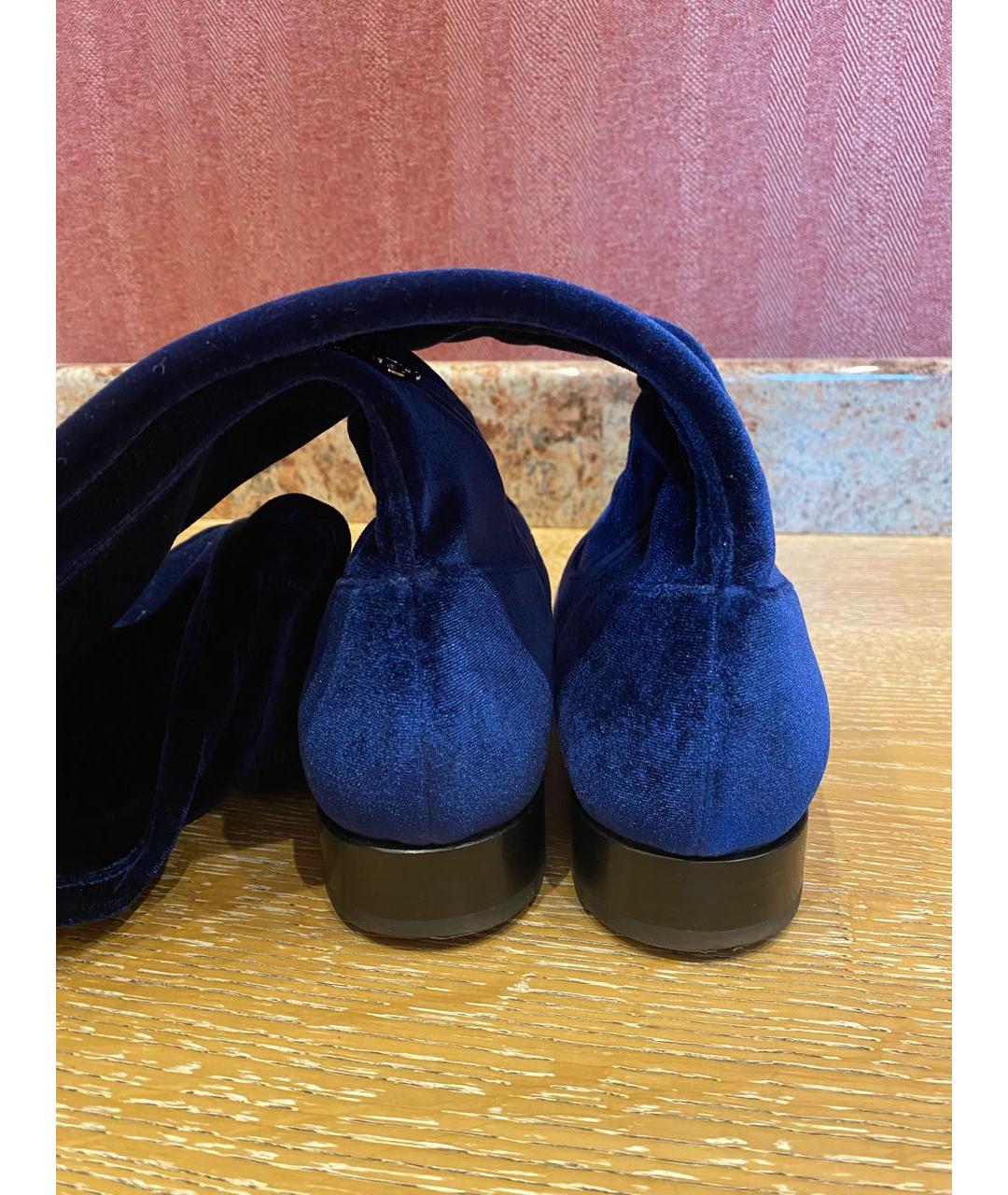 FABI Темно-синие бархатные ботфорты, фото 4