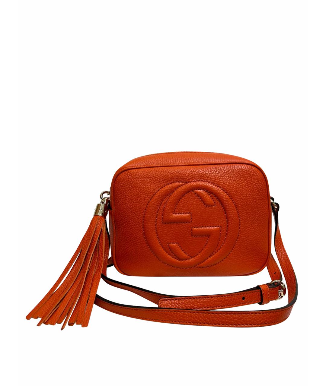GUCCI Оранжевая кожаная сумка через плечо, фото 1