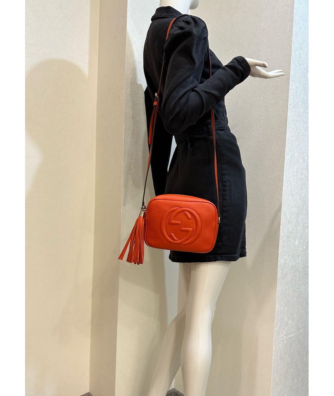 GUCCI Оранжевая кожаная сумка через плечо, фото 5