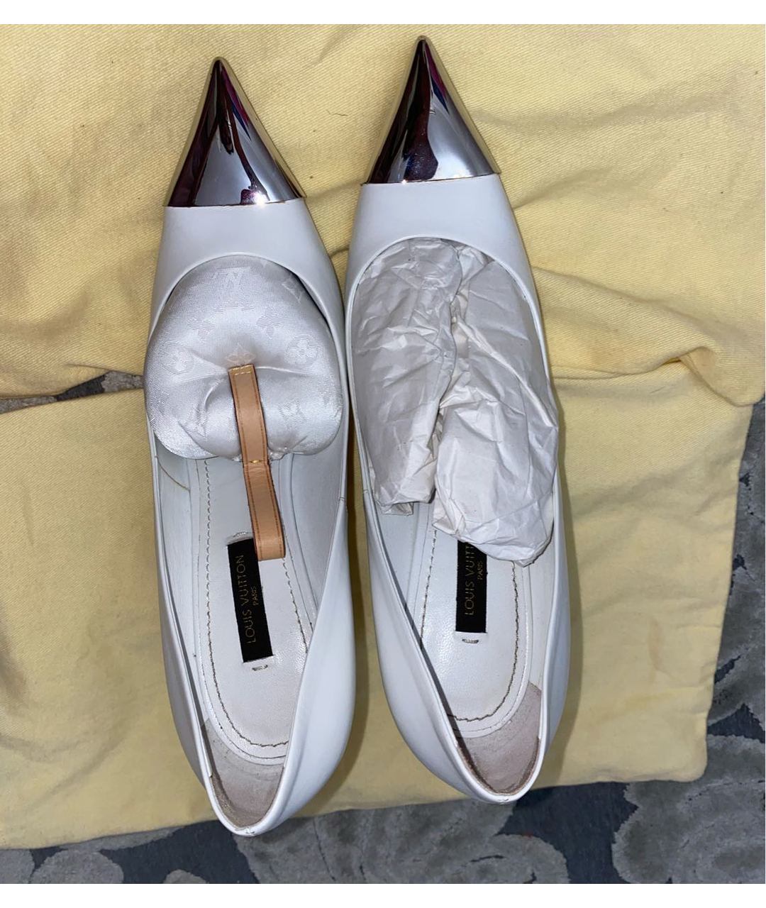 LOUIS VUITTON PRE-OWNED Белые кожаные туфли, фото 4