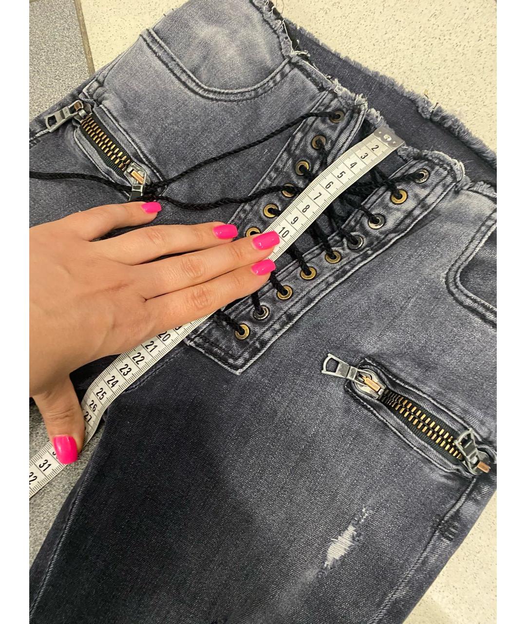 UNRAVEL PROJECT Серые хлопко-эластановые джинсы клеш, фото 8