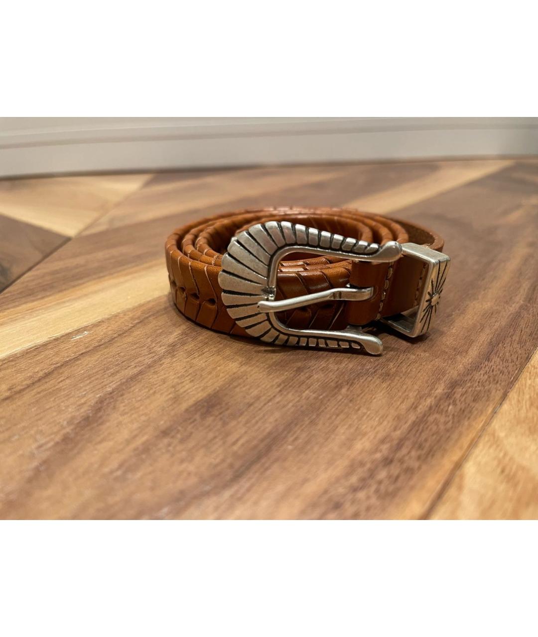 ISABEL MARANT Оранжевый кожаный ремень, фото 4