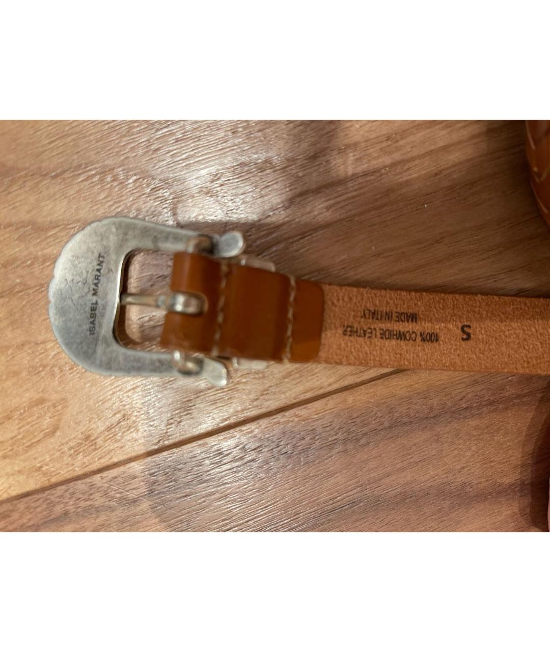 ISABEL MARANT Оранжевый кожаный ремень, фото 3