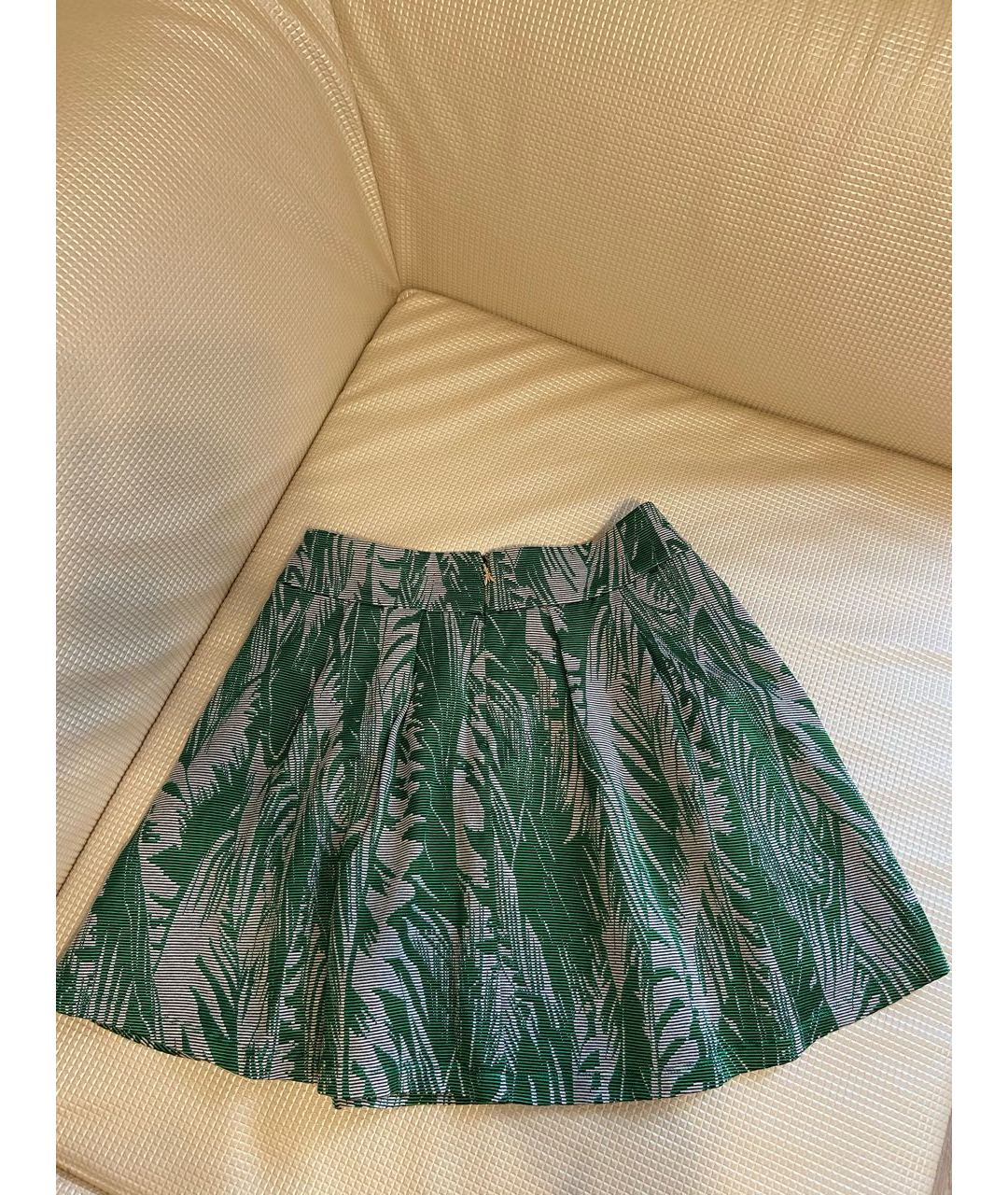 PATRIZIA PEPE Зеленая хлопковая юбка миди, фото 2