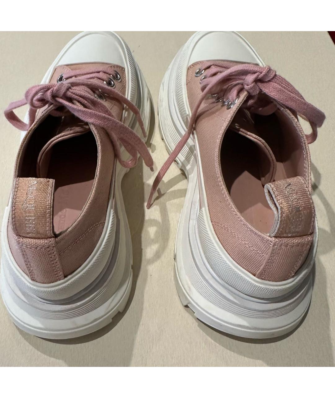 ALEXANDER MCQUEEN Розовые текстильные кеды, фото 4