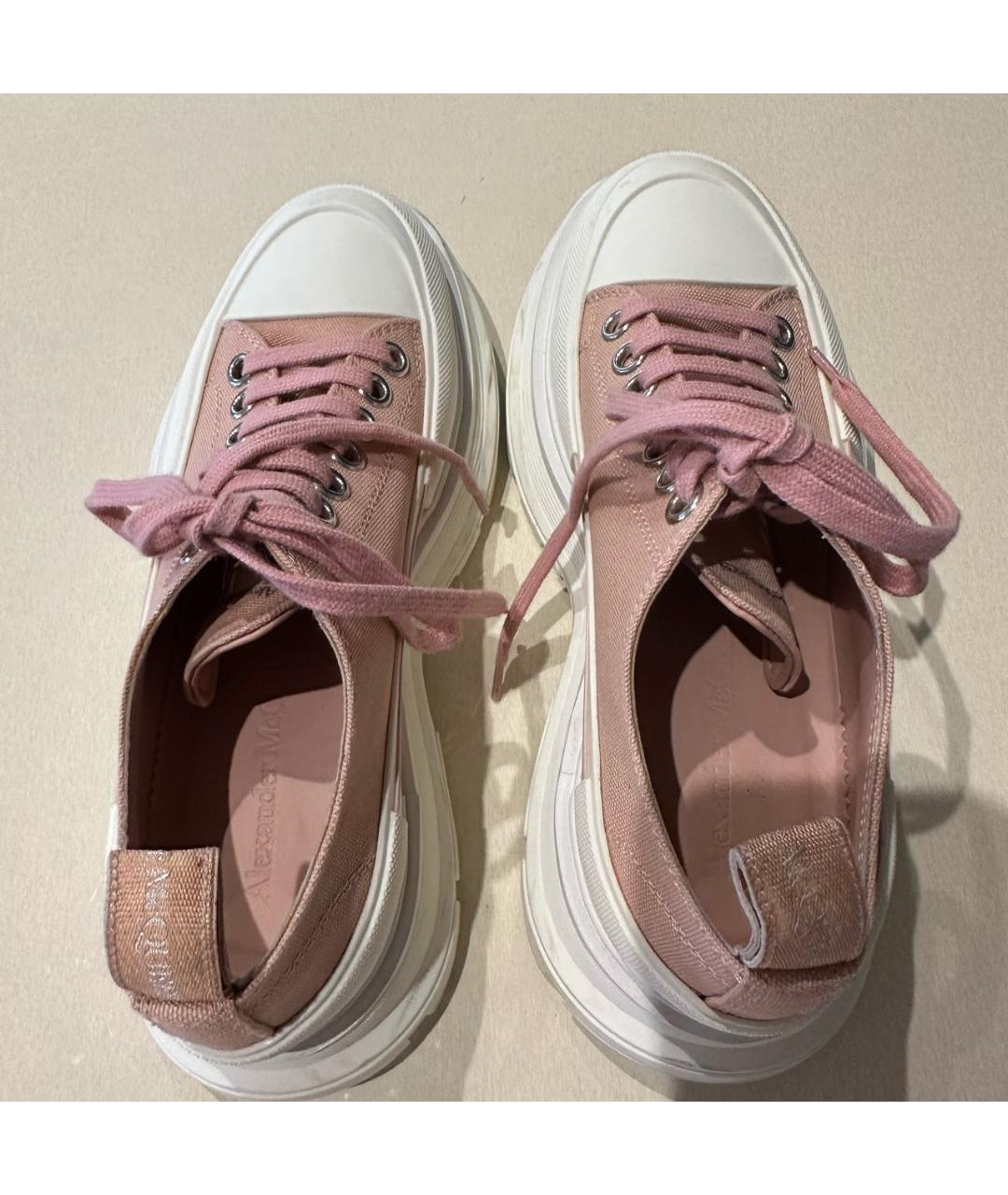 ALEXANDER MCQUEEN Розовые текстильные кеды, фото 3