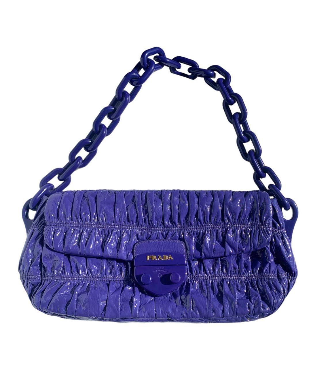 PRADA Фиолетовая сумка с короткими ручками из лакированной кожи, фото 1