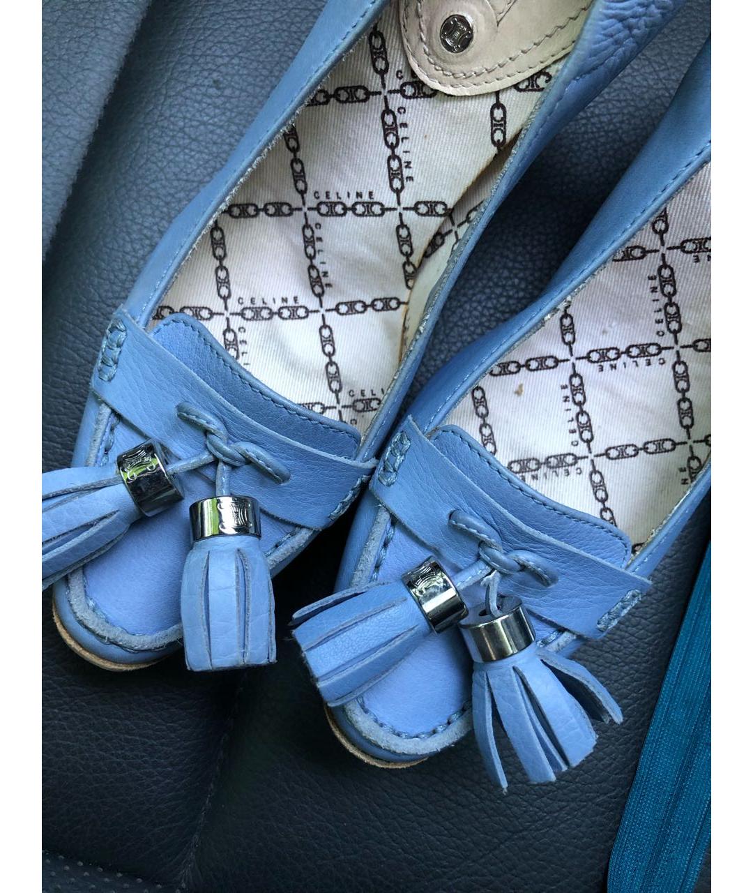 CELINE PRE-OWNED Голубые кожаные туфли, фото 5