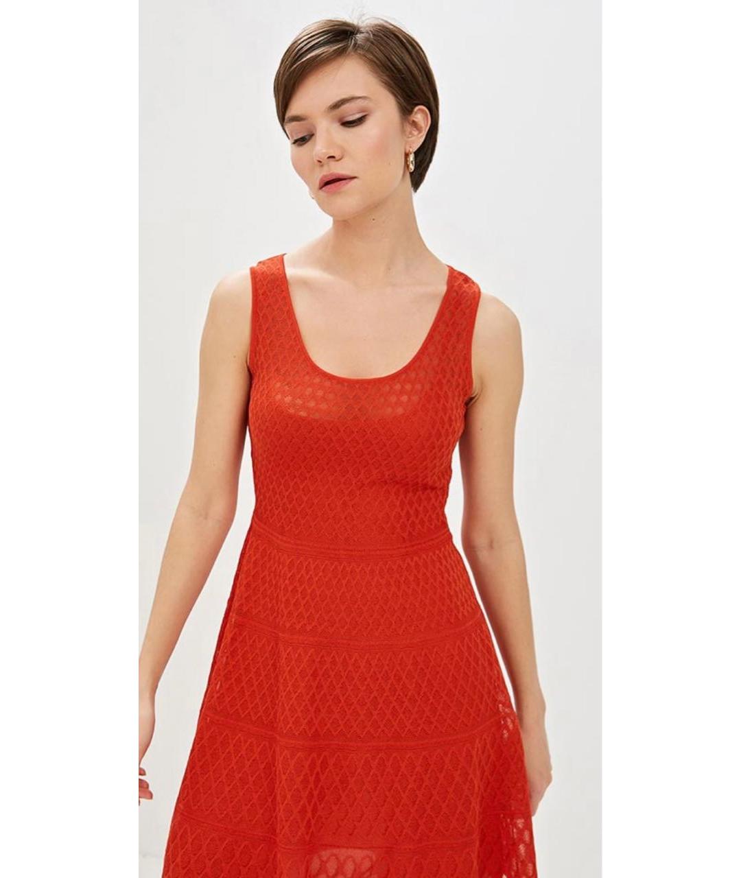 M MISSONI Красное хлопковое повседневное платье, фото 3
