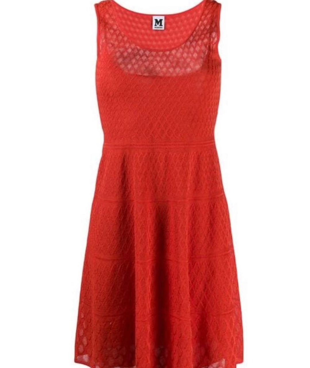 M MISSONI Красное хлопковое повседневное платье, фото 5