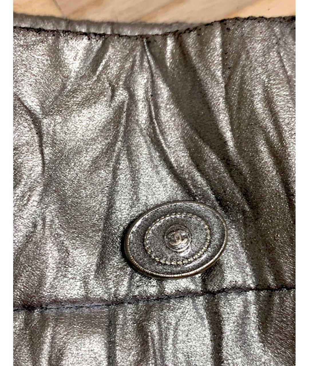 CHANEL PRE-OWNED Серебряная полиэстеровая юбка миди, фото 7