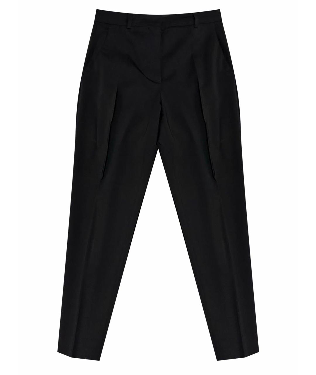 SPORTMAX Черные шерстяные прямые брюки, фото 1