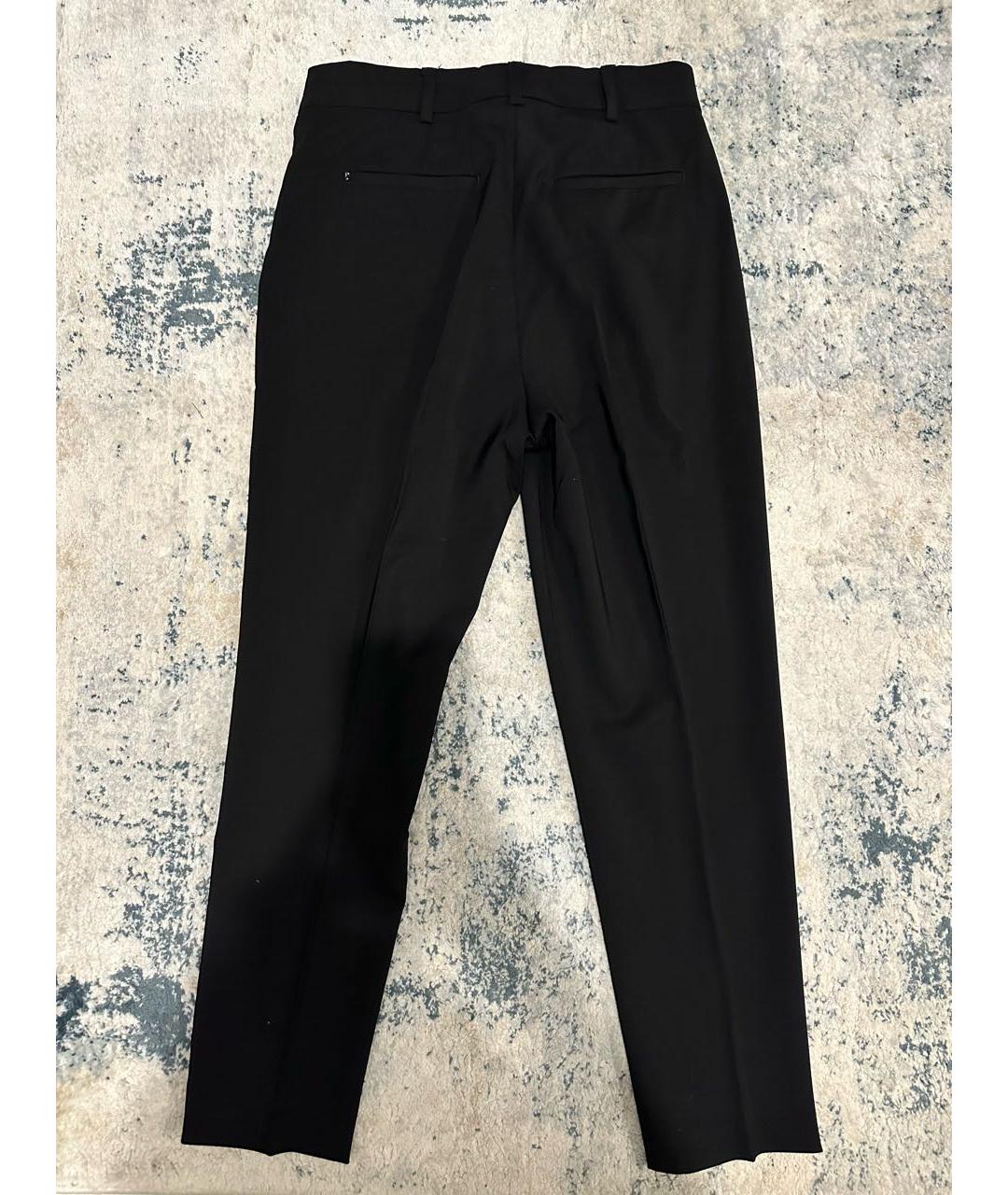 SPORTMAX Черные шерстяные прямые брюки, фото 2