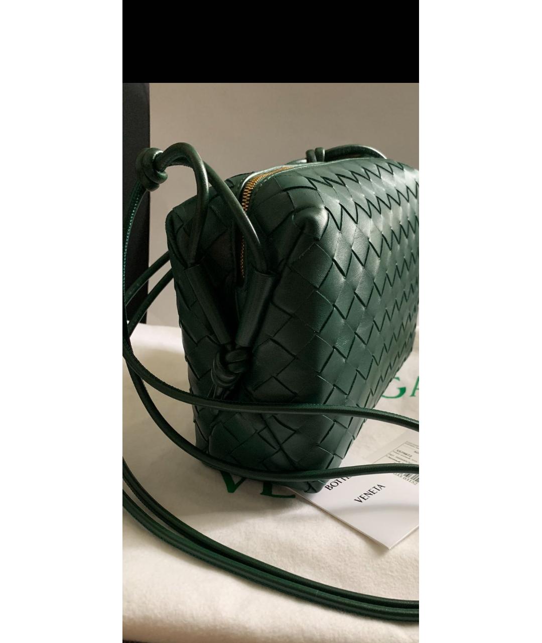 BOTTEGA VENETA Зеленая кожаная сумка через плечо, фото 2