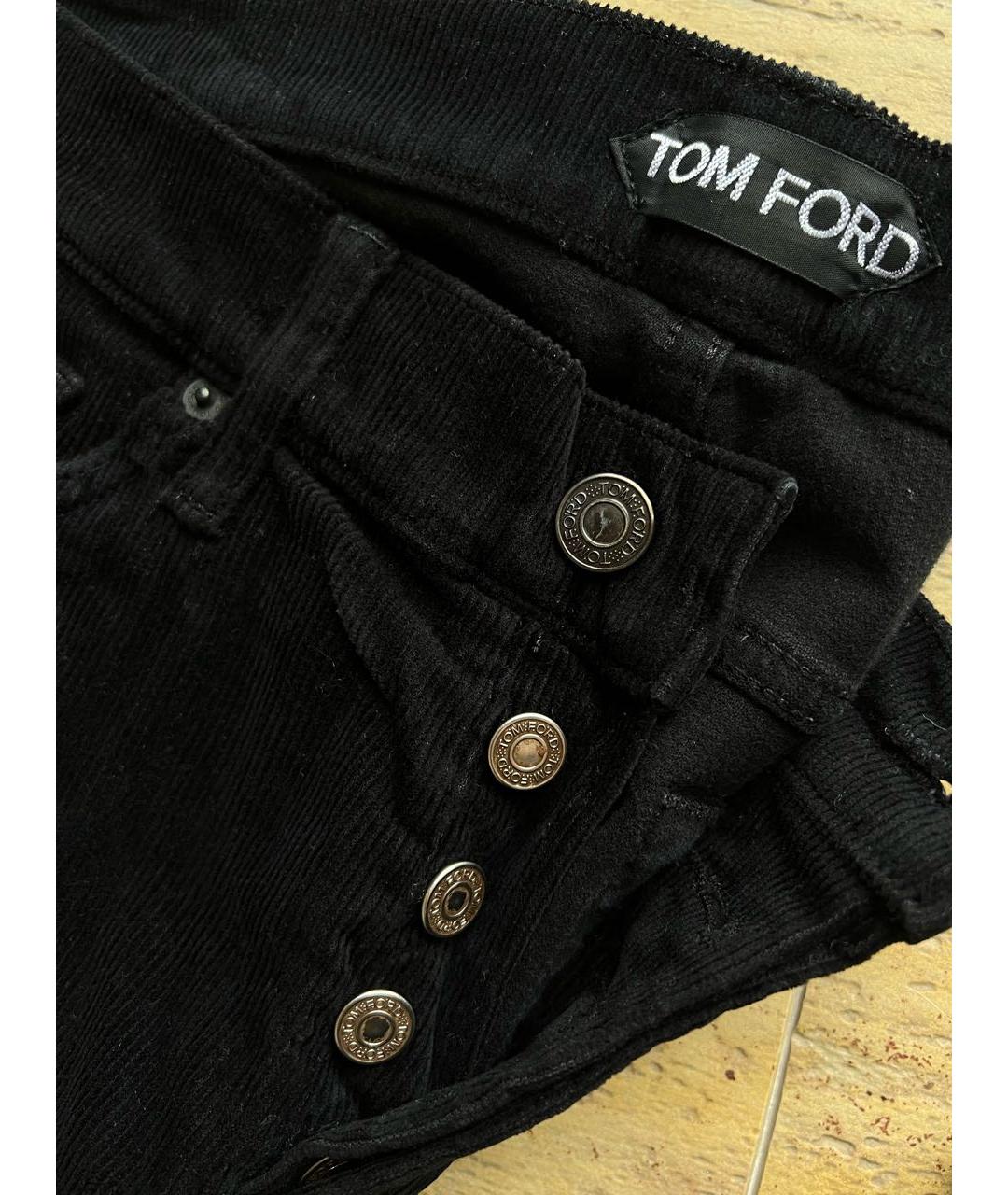 TOM FORD Черные бархатные повседневные брюки, фото 3