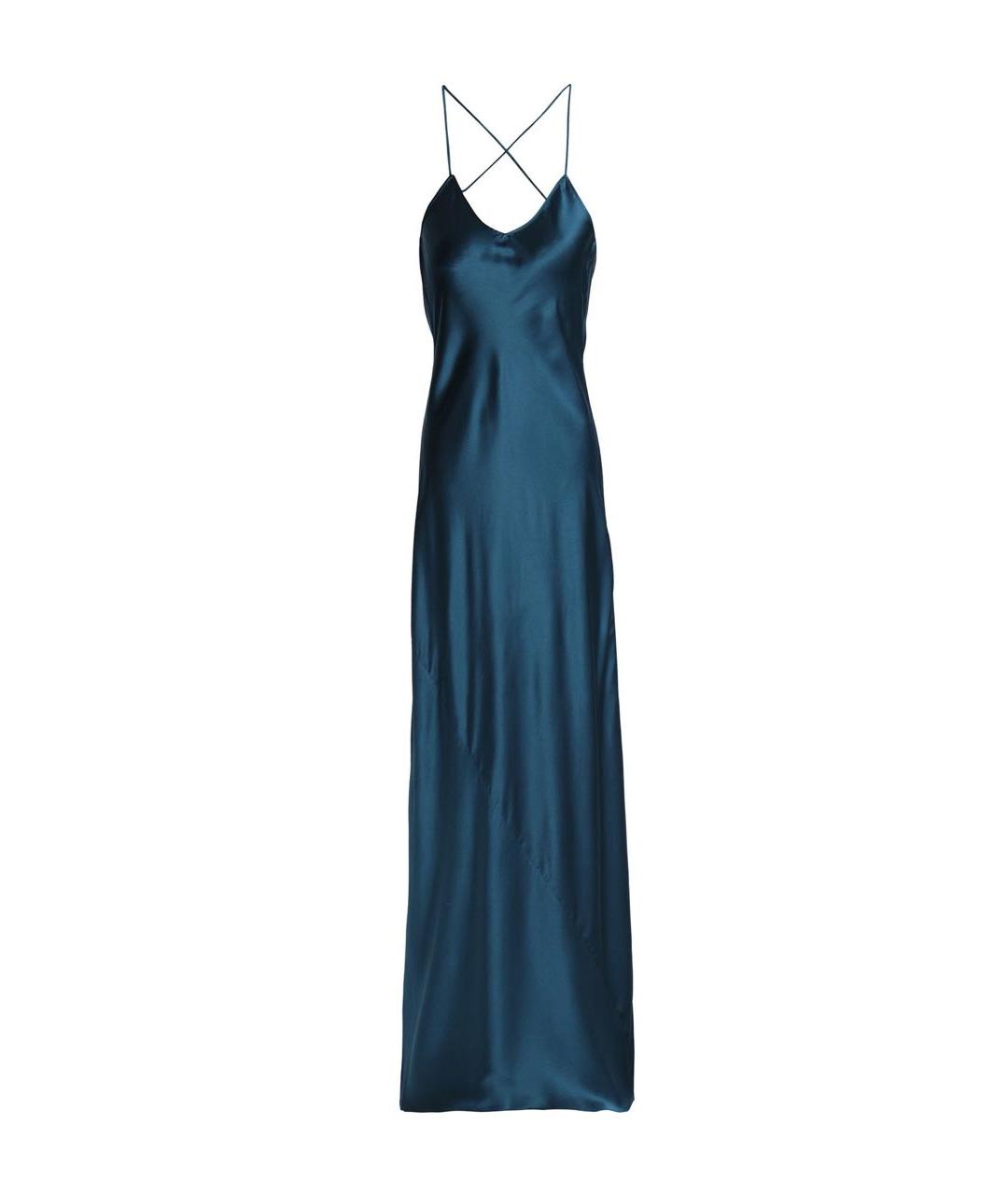 OLIVIA VON HALLE Темно-синее шелковое вечернее платье, фото 1