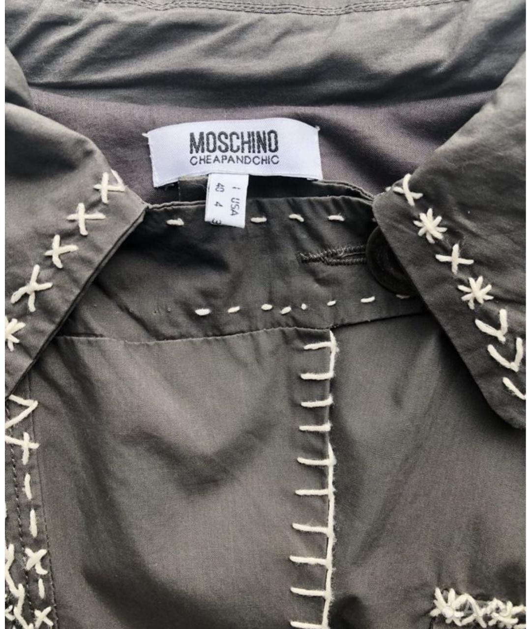 MOSCHINO Антрацитовое хлопковое пальто, фото 2