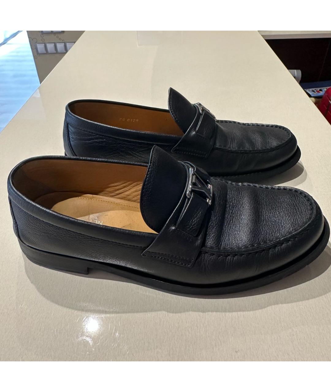 LOUIS VUITTON Черные кожаные лоферы, фото 6