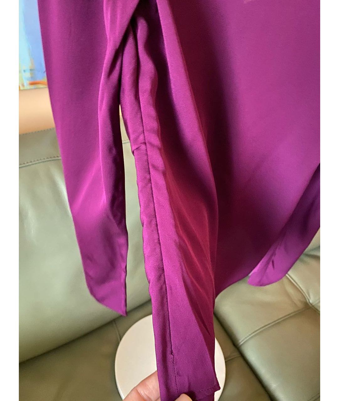 MILLY Фиолетовая шелковая рубашка, фото 7