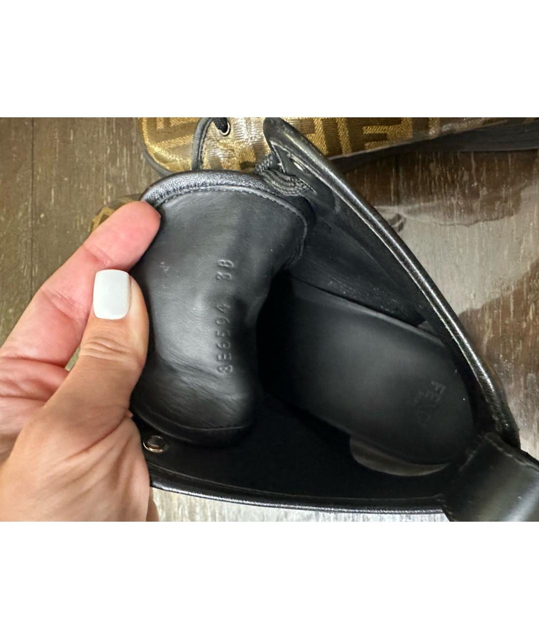 FENDI Коричневые кеды, фото 4