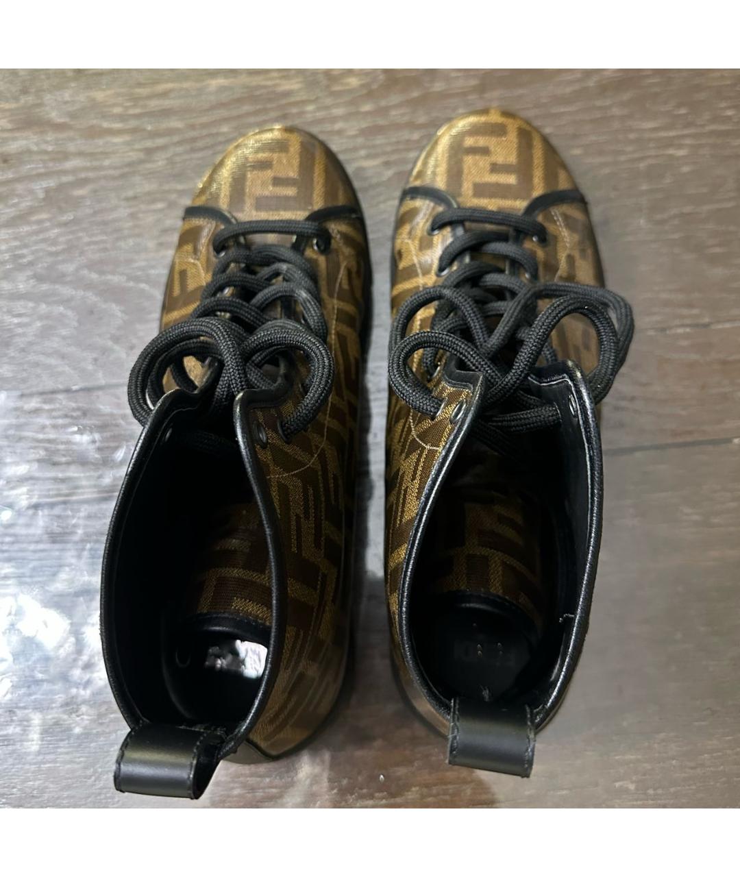 FENDI Коричневые кеды, фото 3