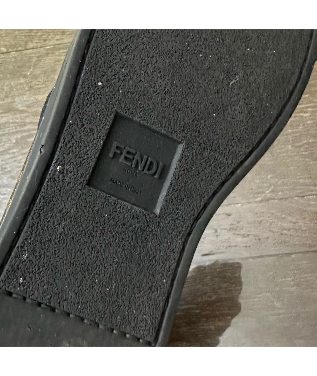 FENDI Коричневые кеды, фото 5