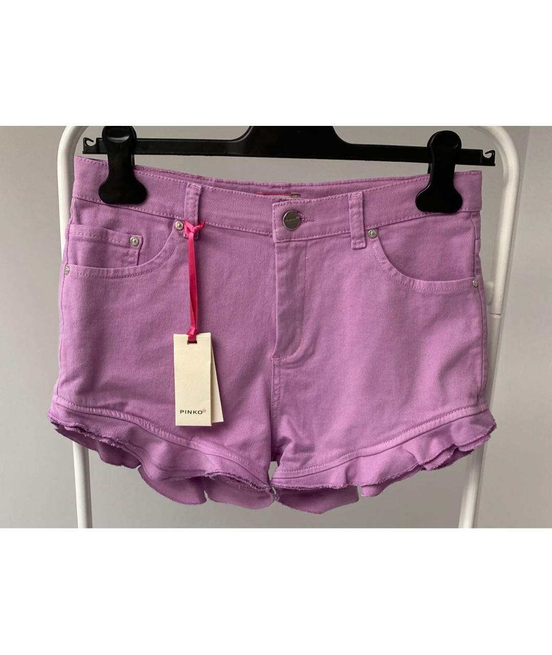 PINKO Фиолетовые хлопковые брюки и шорты, фото 7