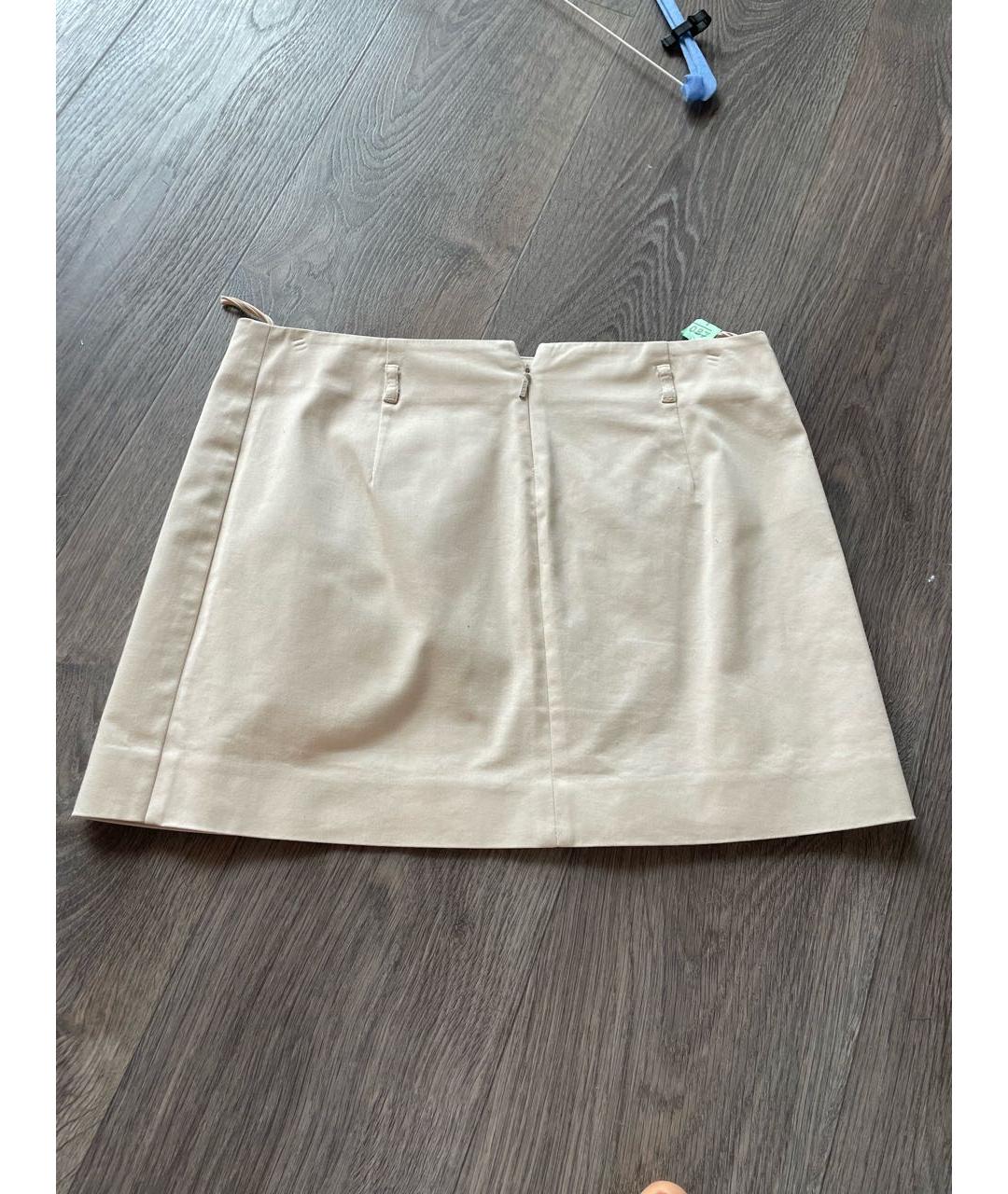 GUCCI Бежевая хлопковая юбка мини, фото 2