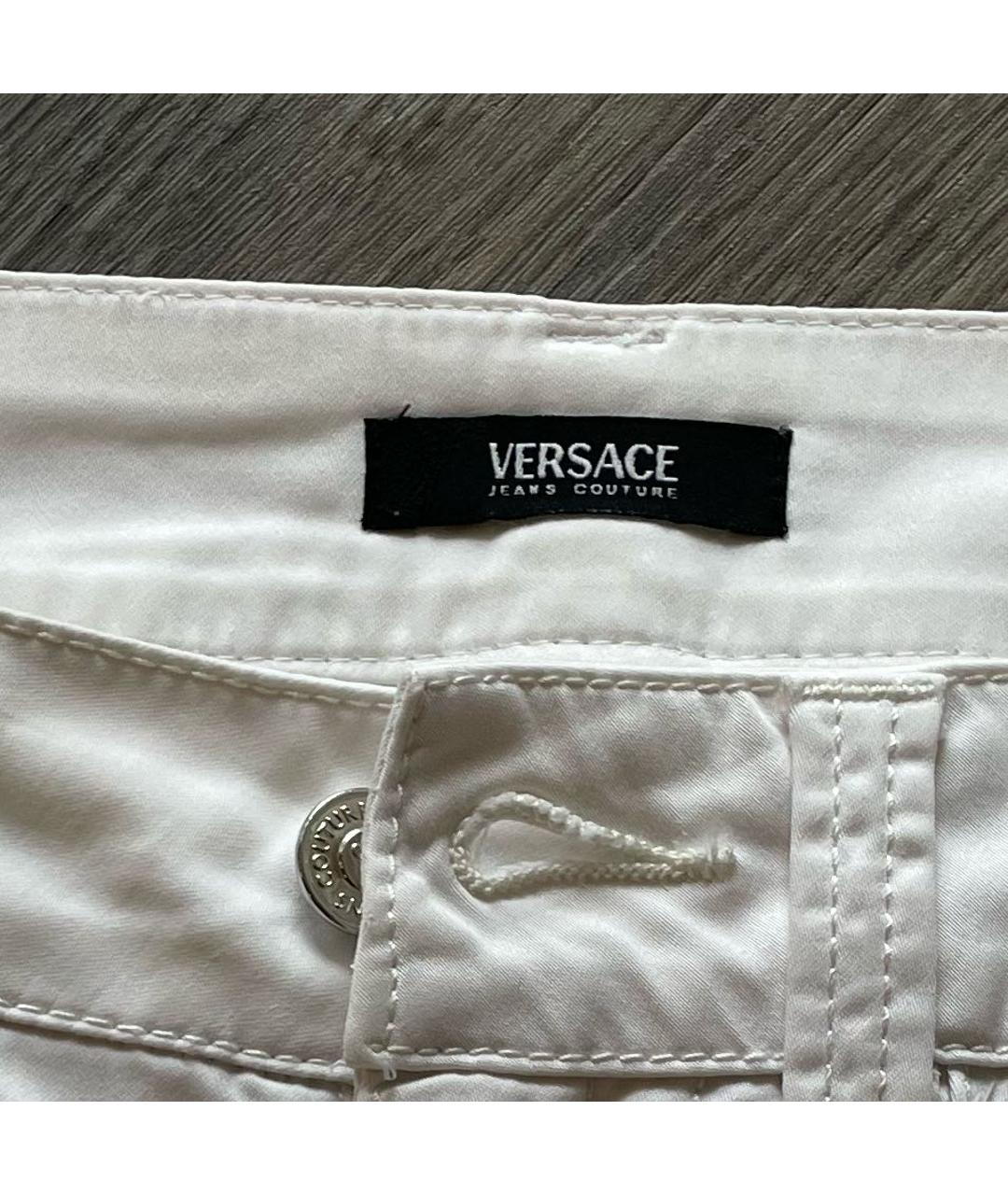 VERSACE JEANS COUTURE Белые прямые брюки, фото 3