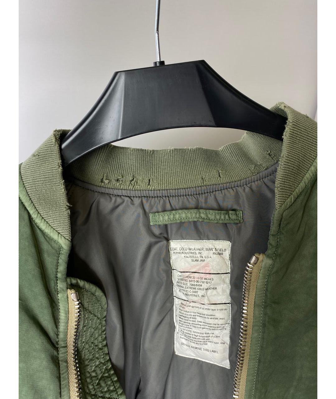 ALPHA INDUSTRIES Зеленая полиамидовая куртка, фото 6