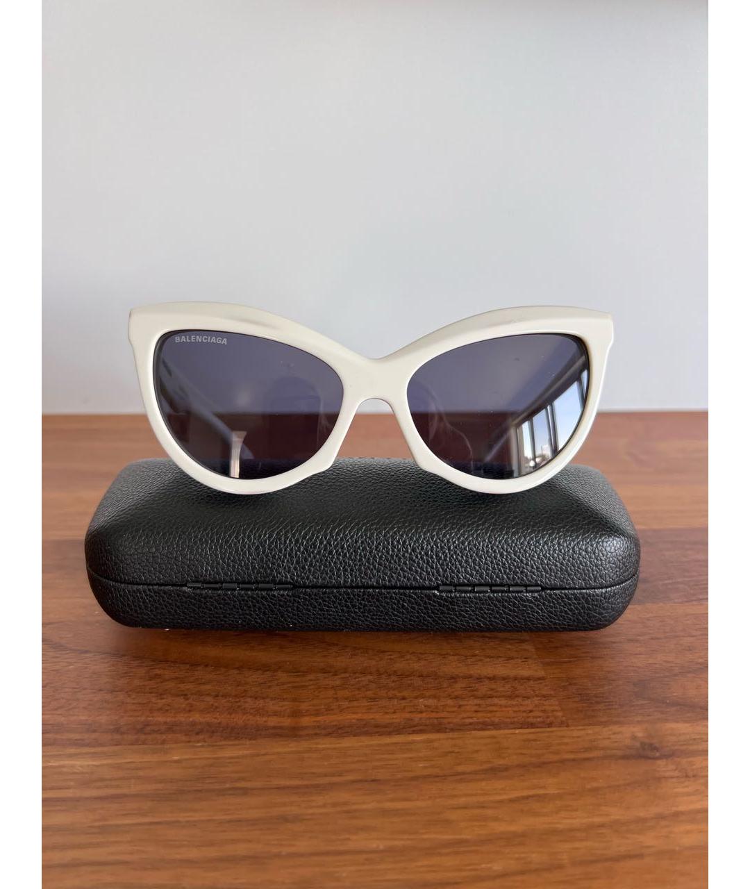 BALENCIAGA Белые пластиковые солнцезащитные очки, фото 5