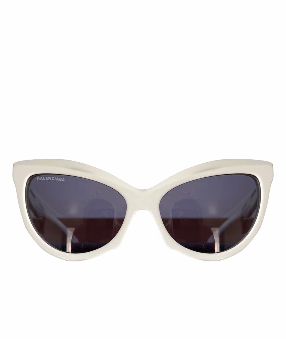 BALENCIAGA Белые пластиковые солнцезащитные очки, фото 1