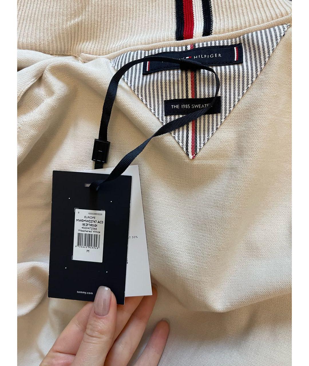 TOMMY HILFIGER Бежевый хлопковый кардиган, фото 6