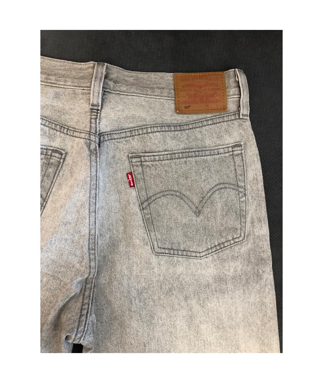 LEVI'S Серые хлопковые прямые джинсы, фото 4