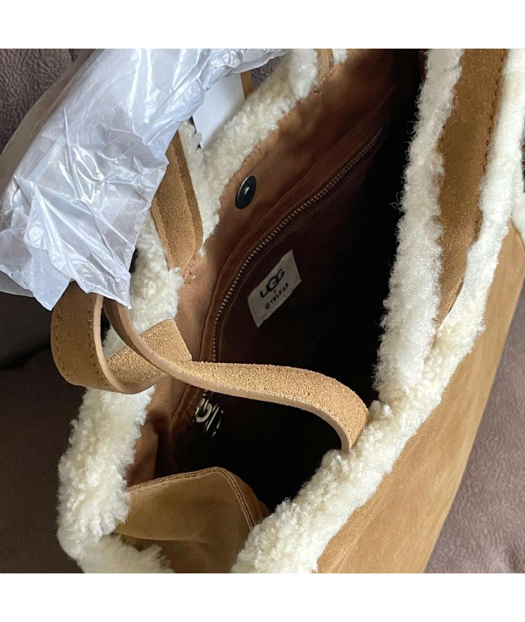 UGG AUSTRALIA Бежевая замшевая сумка тоут, фото 7