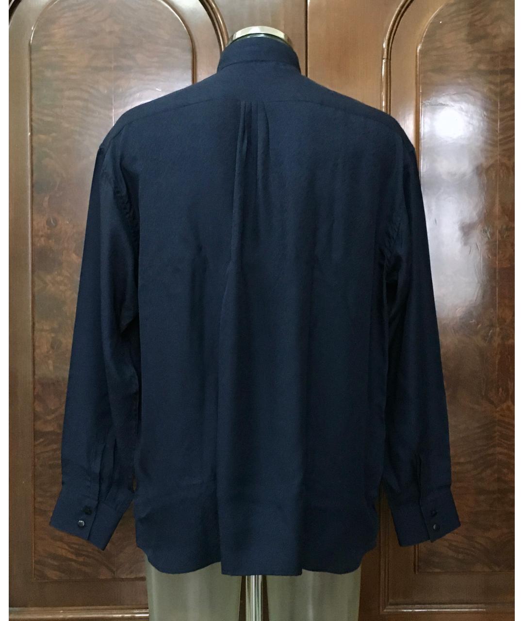 Messori Темно-синяя шелковая кэжуал рубашка, фото 2