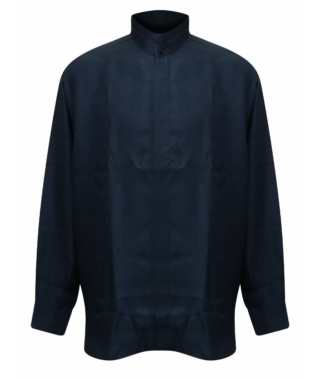 Messori Темно-синяя шелковая кэжуал рубашка, фото 1