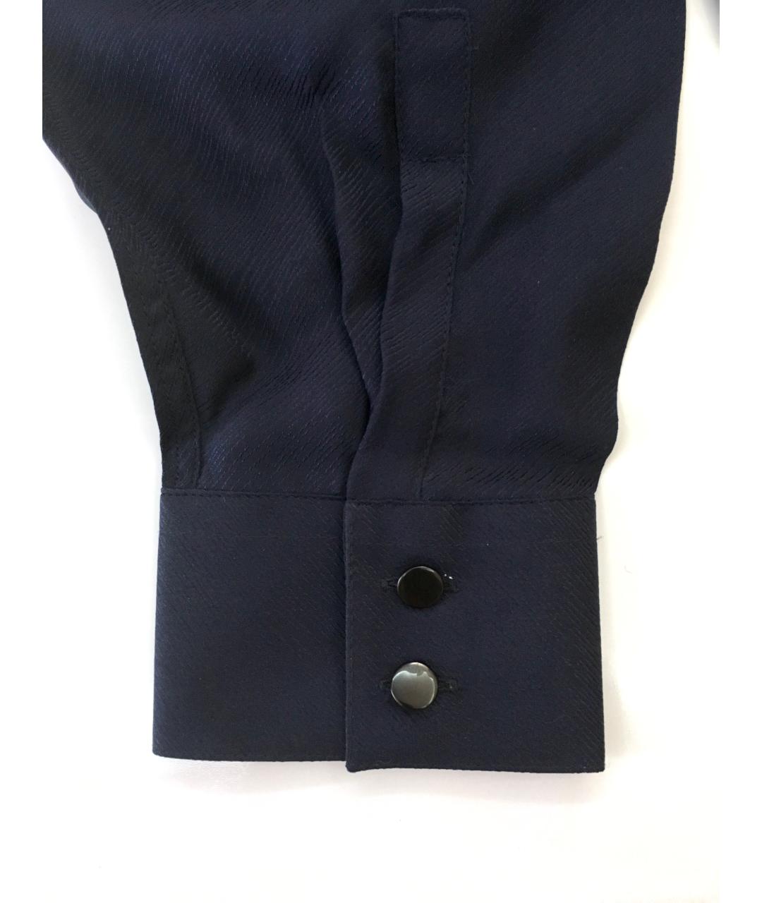 Messori Темно-синяя шелковая кэжуал рубашка, фото 5