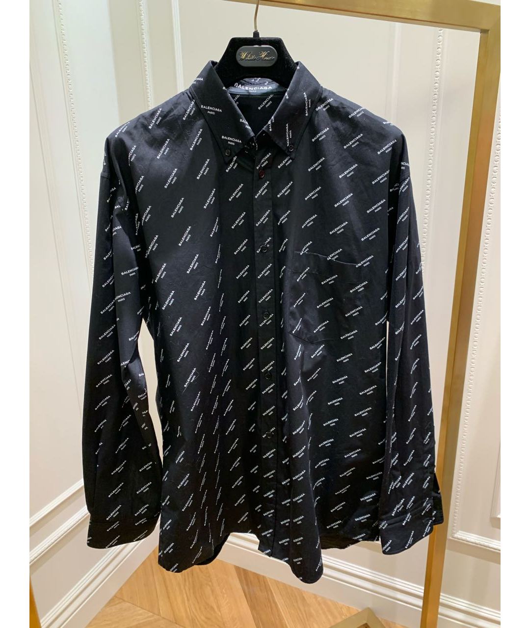 BALENCIAGA Черная хлопковая кэжуал рубашка, фото 5