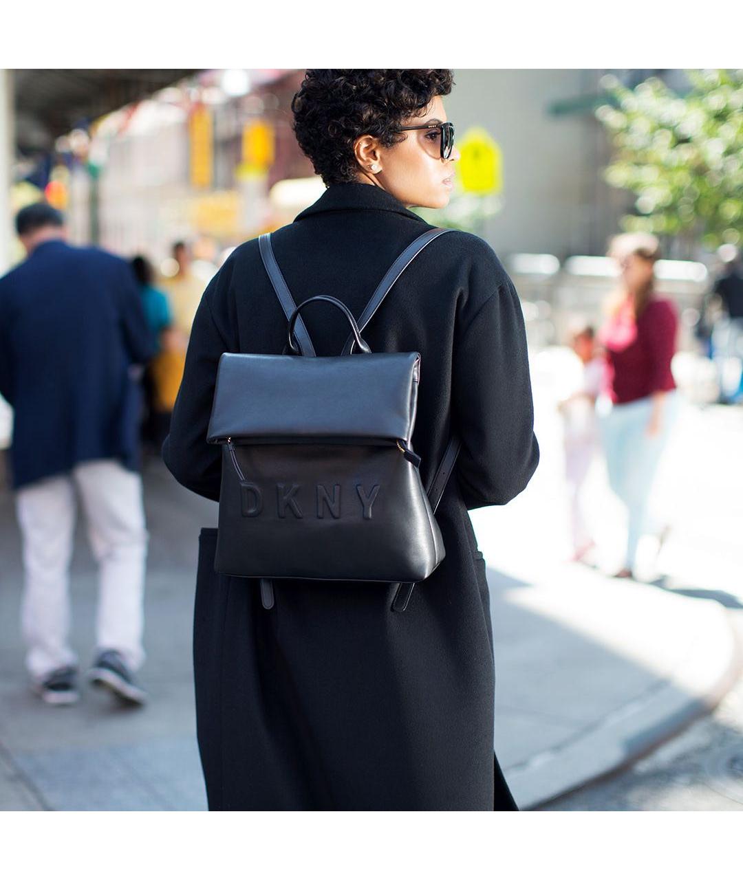 DKNY Черный рюкзак из искусственной кожи, фото 3