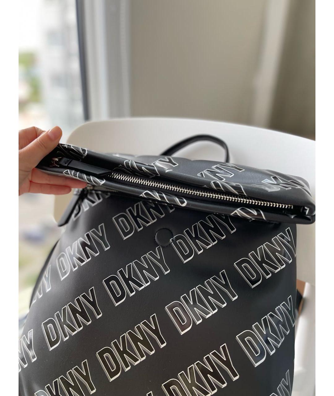 DKNY Черный рюкзак из искусственной кожи, фото 4