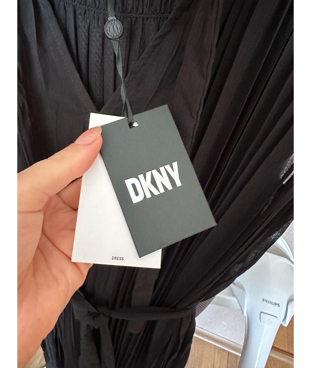 DONNA KARAN Черное вискозное платье, фото 4