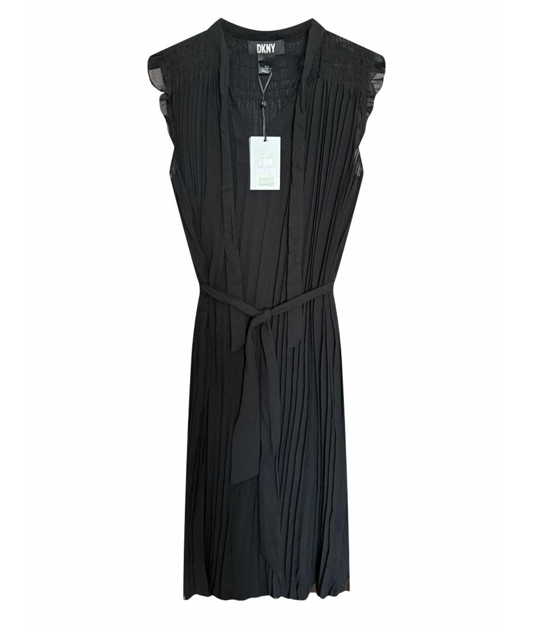 DONNA KARAN Черное вискозное платье, фото 1