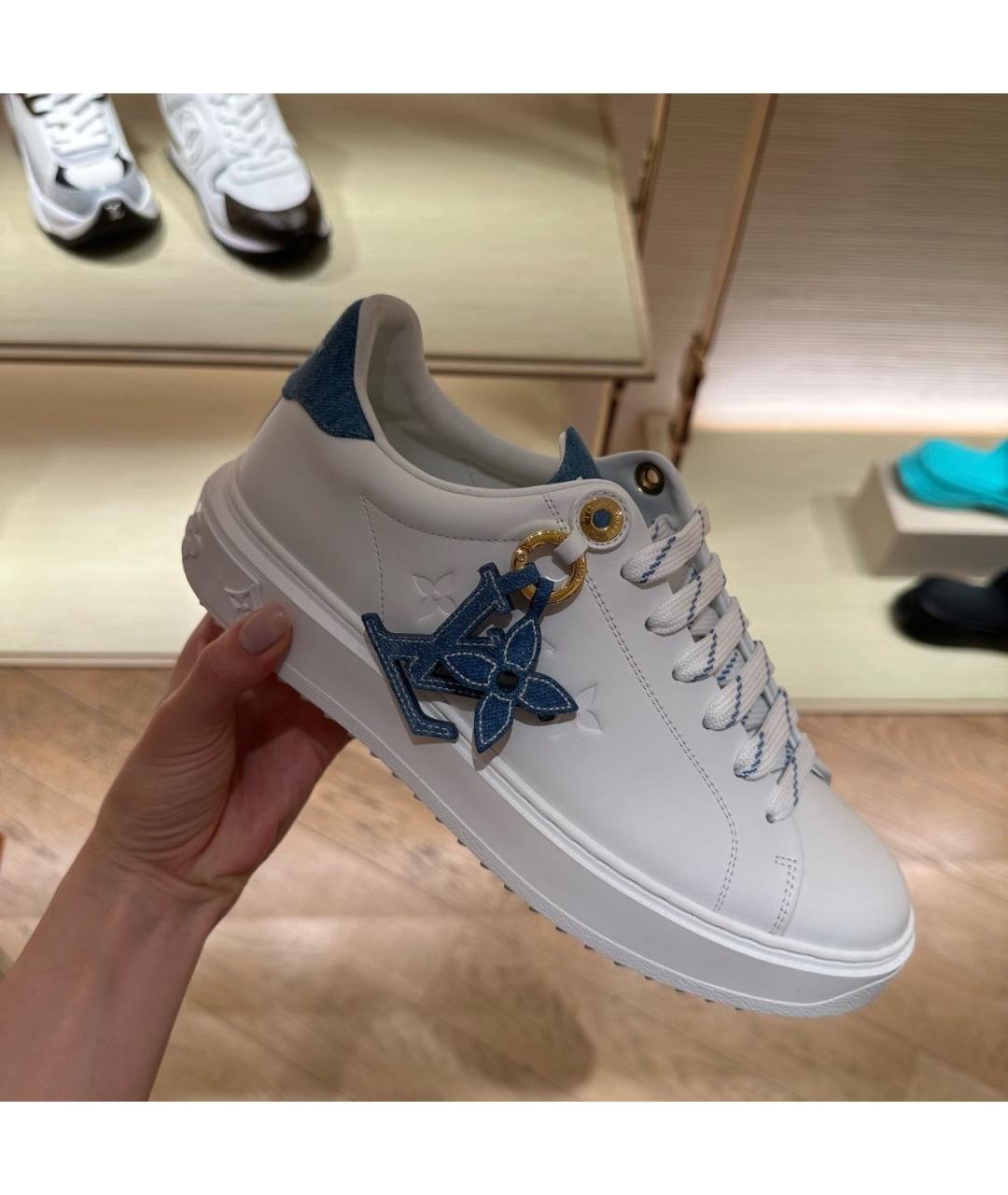 LOUIS VUITTON Белые кожаные кроссовки, фото 8