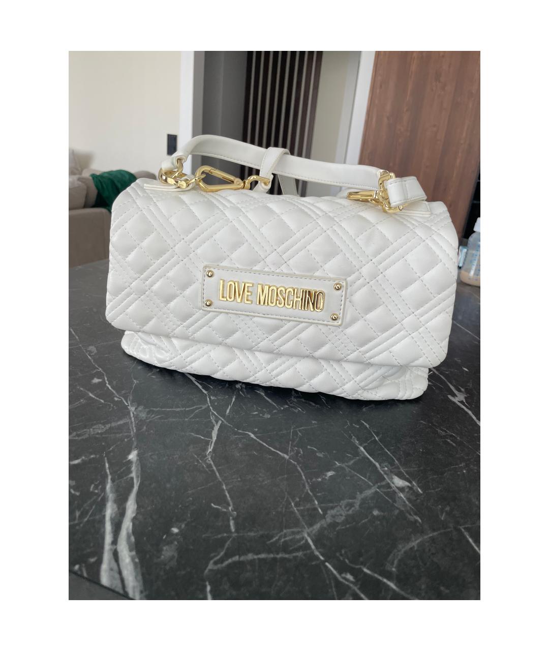 LOVE MOSCHINO Белая сумка через плечо из искусственной кожи, фото 2